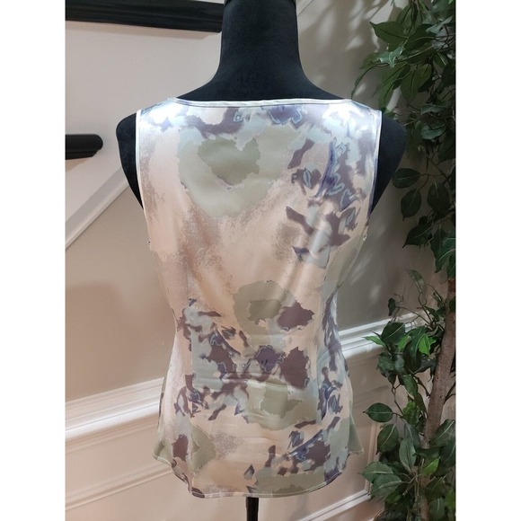 Ann Taylor Women's Multicolor Silk Round Neck Sleeveless Casual Top Blouse SP - Picture 5 of 10